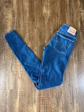 Levi's 710 Super Skinny Dark Blue Denim Jeans Size 24